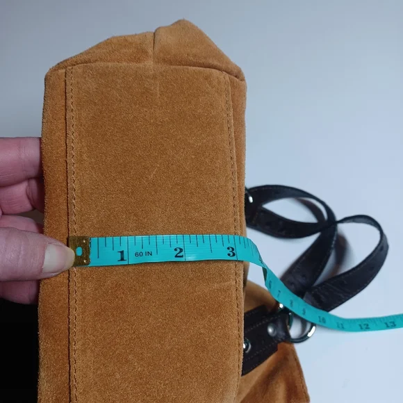 Maurizio Taiuti Suede Purse NWOT Approx 11X9.5X3 Genuine Leather Made in Italy - Picture 7 of 15